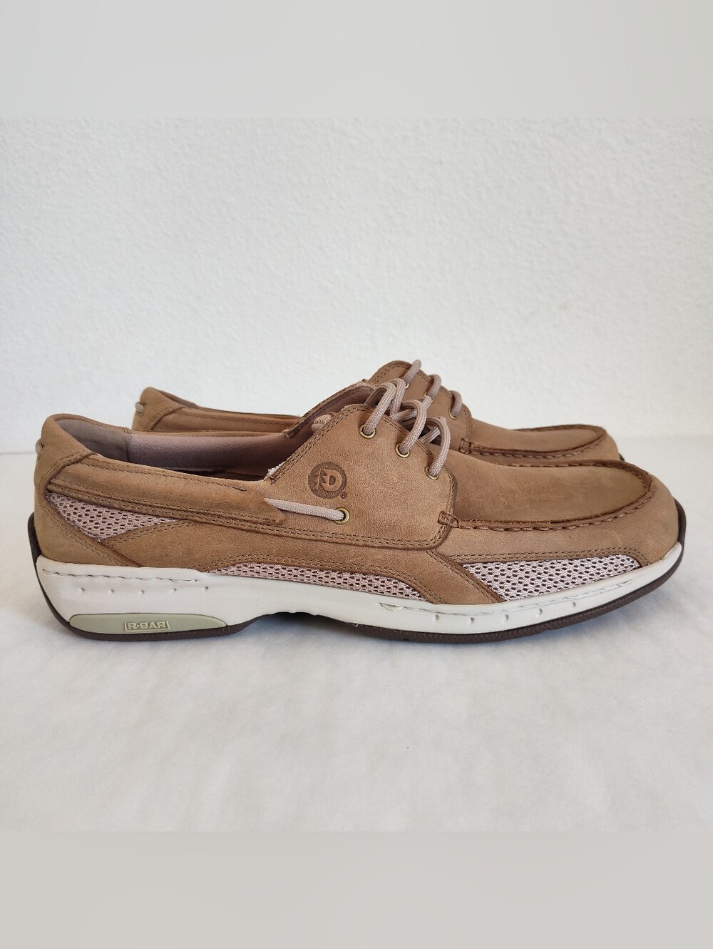 Dunham Captain Mesh Leather Men's 12 4E Tan Laced Boat Shoe MCN410TN